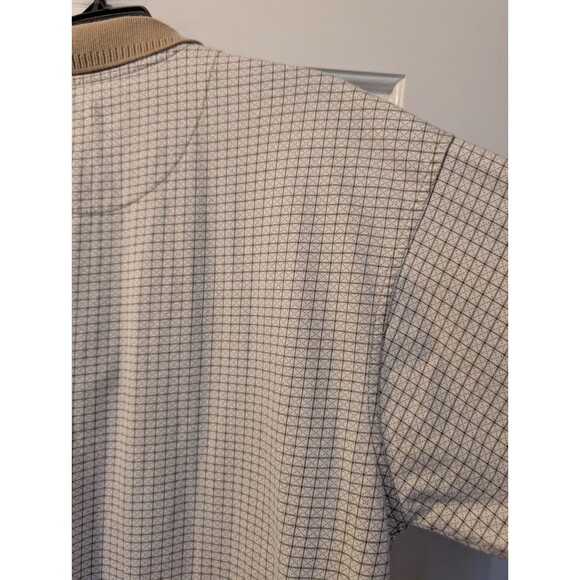 Universal Orlando Polo Shirt Men’s Medium Stylo Golf Beige Check Embroidered - Picture 5 of 10